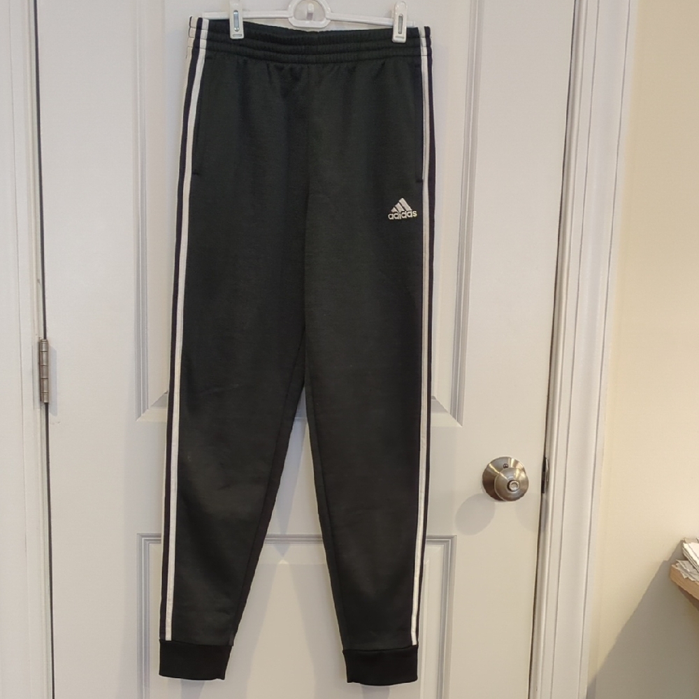 adidas Black Jogger with White Stripes